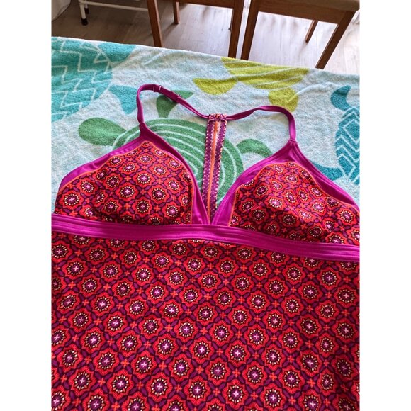 prAna Halter Tankini Top Multicolor Geometric Print Adjustable Straps Large - Picture 4 of 9